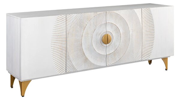 Massive home | Dřevěná komoda White Golden Sunset 177cm mango