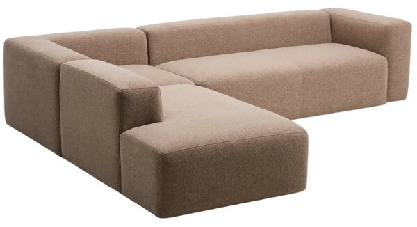 Kave Home Hnědá rohová pohovka Blok 320 cm, levá