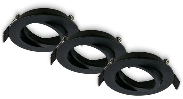 BRILONER Biwa vestavný bodové svítidlo 68mm 3ks sada - 230V, GU10 patice, max. 7W, černé 7628035