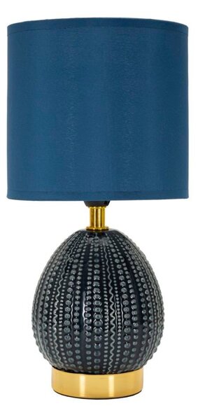 Modrá keramická stolní lampa s textilním stínidlem (výška 30,5 cm) Flavi – Mauro Ferretti