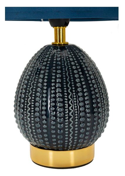 Modrá keramická stolní lampa s textilním stínidlem (výška 30,5 cm) Flavi – Mauro Ferretti