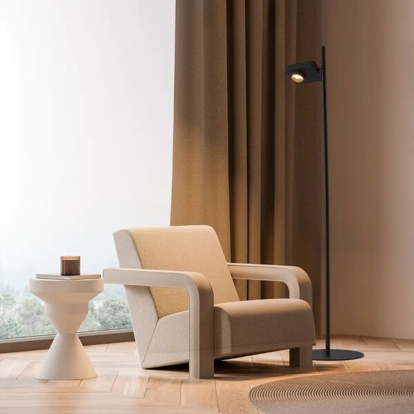 Nova Luce Černá kovová stojací LED lampa Kedros 131 cm