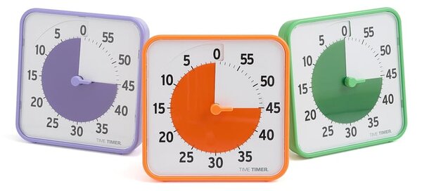 AJ Produkty Časovač TIME TIMER, sada 3 ks, střední, magnetický, oranžová/zelená/fialová