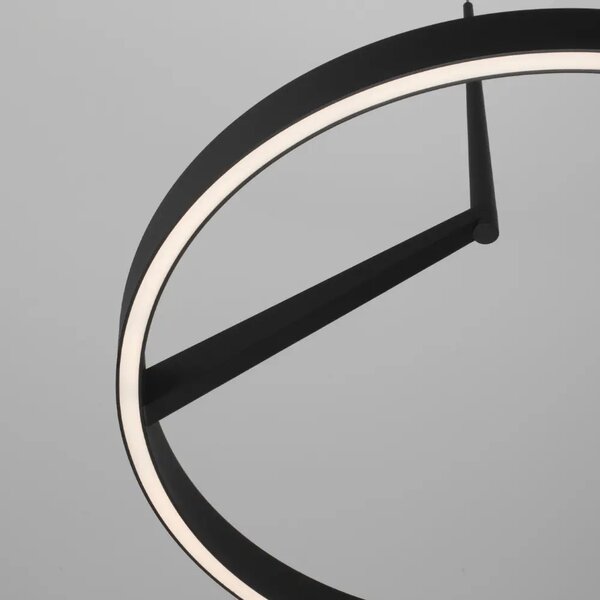 Nova Luce Černé kovové závěsné LED světlo Adaliz 60 cm