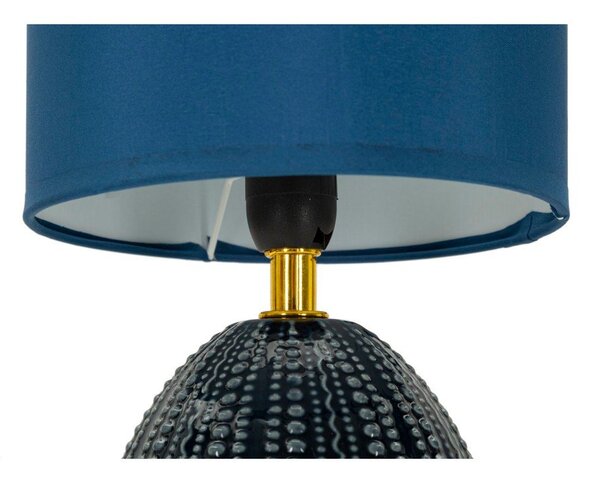 Modrá keramická stolní lampa s textilním stínidlem (výška 30,5 cm) Flavi – Mauro Ferretti