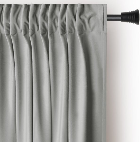 Světle šedý sametový dimout závěs 140x270 cm Pleat – Restilo