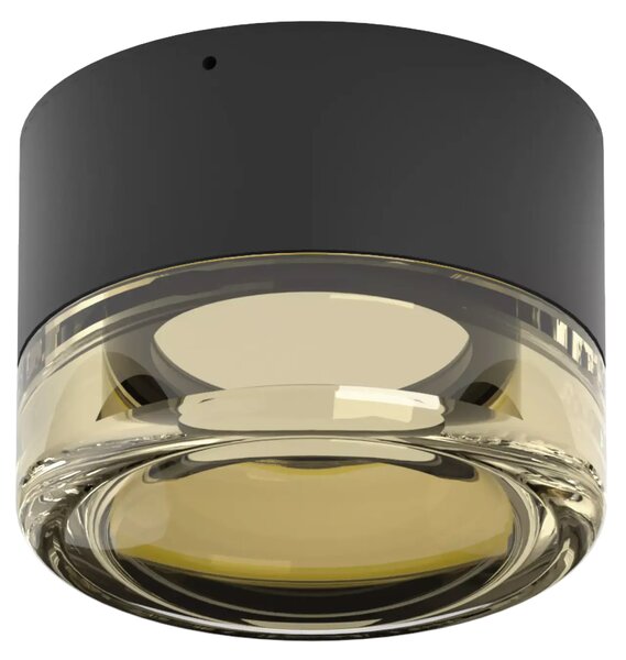 Linealight Nástěnné/stropní LED osvětlení Horus Plain, pr.12,6cm, 11W, CRI90, IP65 Barva skla: Kouřová, Barva montury: Černá
