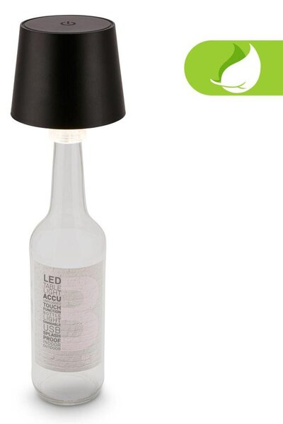 BRILONER Bota lampička na láhev - 1,8W, 120lm, nabíjecí, LED, stmívatelné, dotykový vypínač, teplá bílá, černá 7709015
