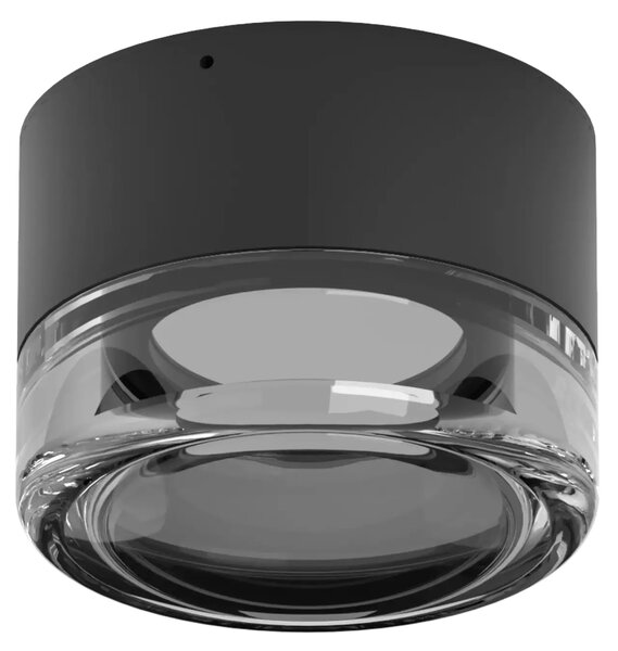 Linealight Nástěnné/stropní LED osvětlení Horus Plain, pr.12,6cm, 11W, CRI90, IP65 Barva skla: Kouřová, Barva montury: Černá