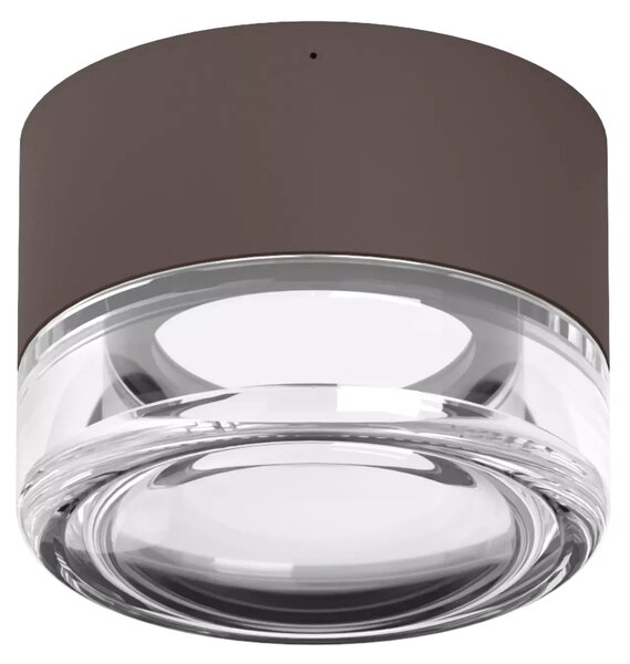 Linealight Nástěnné/stropní LED osvětlení Horus Plain, pr.12,6cm, 11W, CRI90, IP65 Barva skla: Kouřová, Barva montury: Černá