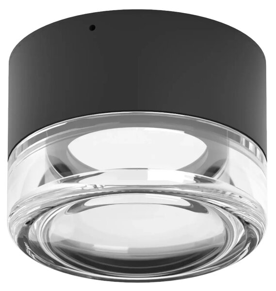 Linealight Nástěnné/stropní LED osvětlení Horus Plain, pr.12,6cm, 11W, CRI90, IP65 Barva skla: Kouřová, Barva montury: Černá