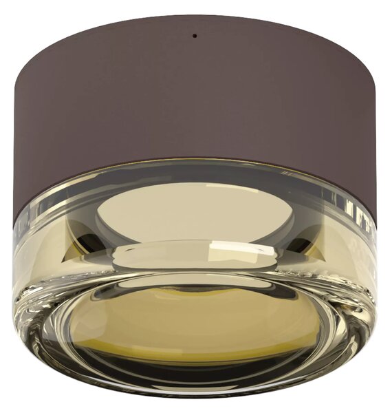 Linealight Nástěnné/stropní LED osvětlení Horus Plain, pr.12,6cm, 11W, CRI90, IP65 Barva skla: Kouřová, Barva montury: Černá