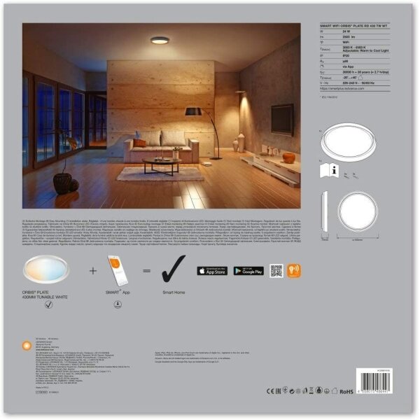 Ledvance - LED Stmívatelné stropní svítidlo SMART+ PLATE LED/24W/230V Wi-Fi