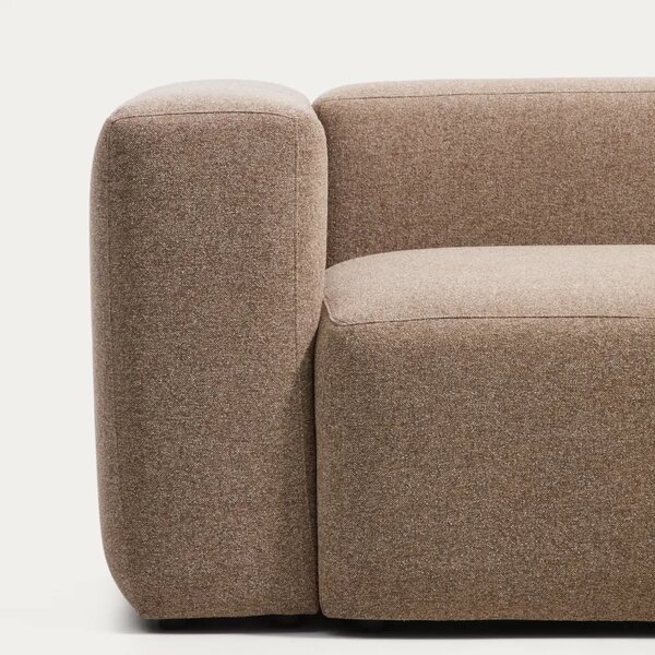 Kave Home Hnědá rohová pohovka Blok 320 cm, pravá