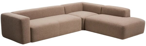 Kave Home Hnědá rohová pohovka Blok 320 cm, pravá