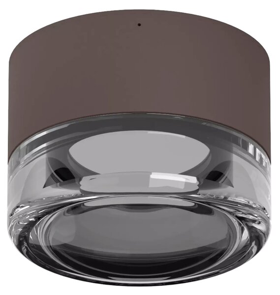 Linealight Nástěnné/stropní LED osvětlení Horus Plain, pr.12,6cm, 11W, CRI90, IP65 Barva skla: Kouřová, Barva montury: Černá