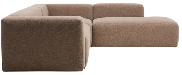 Kave Home Hnědá rohová pohovka Blok 320 cm, pravá
