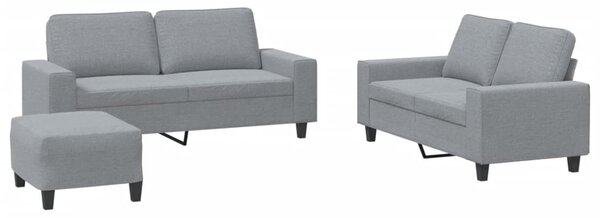 3dílná sedací souprava světle šedá textil 3201890