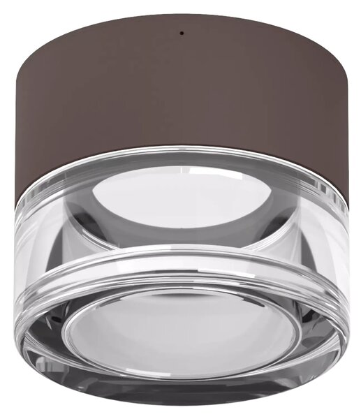Linealight Nástěnné/stropní LED osvětlení Horus Convex, pr.12,6cm, 11W, CRI90, IP65 Barva skla: Kouřová, Barva montury: Šedá