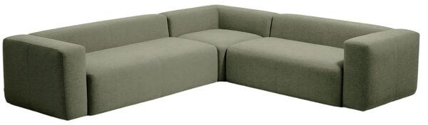 Kave Home Zelená rohová pohovka Blok 320 x 290 cm, levá/pravá
