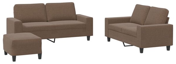 3dílná sedací souprava hnědá textil 3201893