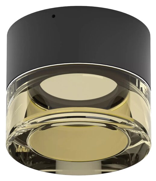 Linealight Nástěnné/stropní LED osvětlení Horus Convex, pr.12,6cm, 11W, CRI90, IP65 Barva skla: Kouřová, Barva montury: Šedá