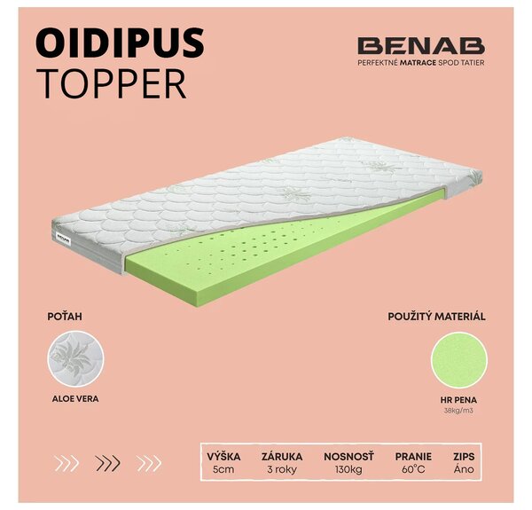 Vrchní matrace / Topper Benab Oidipus 200x80 cm (T3)