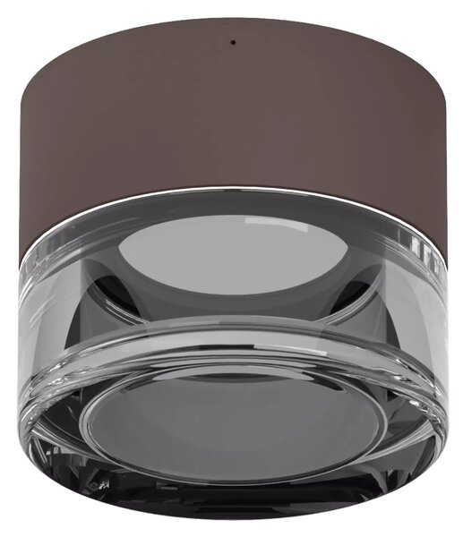 Linealight Nástěnné/stropní LED osvětlení Horus Convex, pr.12,6cm, 11W, CRI90, IP65 Barva skla: Kouřová, Barva montury: Šedá