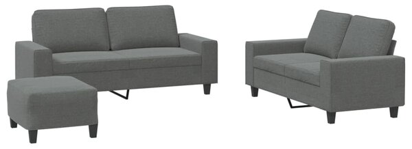 3dílná sedací souprava tmavě šedá textil 3201891