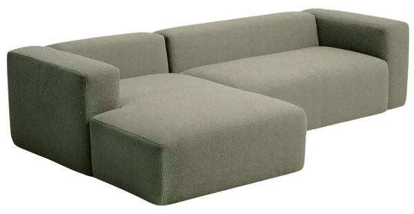 Kave Home Zelená rohová pohovka Blok 300 cm, levá