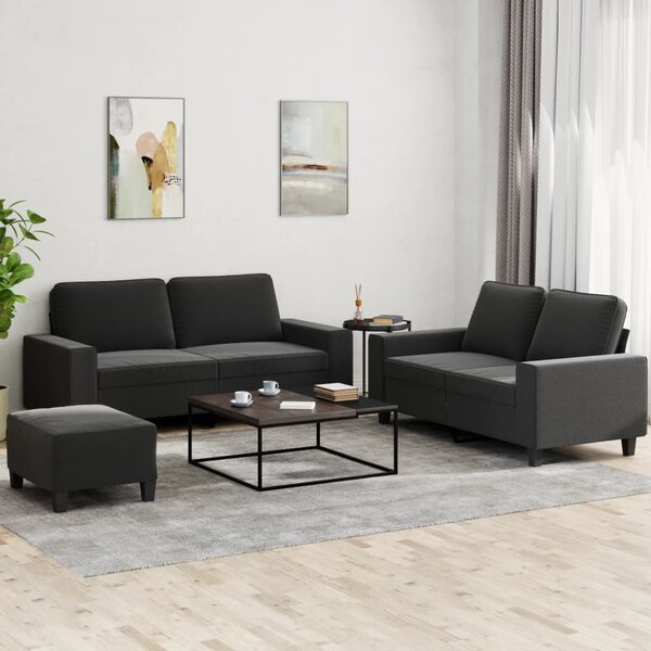 3dílná sedací souprava černá textil 3201894