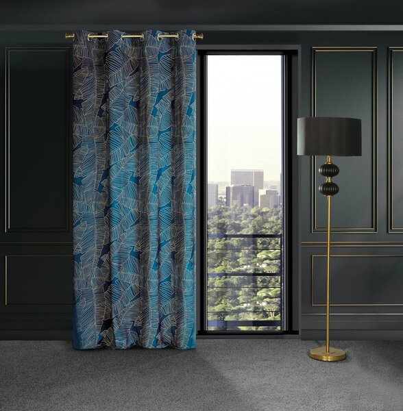 ZATEMŇOVACÍ ZÁVĚS NA KROUŽCÍCH LIMITED COLLECTION MUSA2 140X250 CM TMAVĚMODRÁ