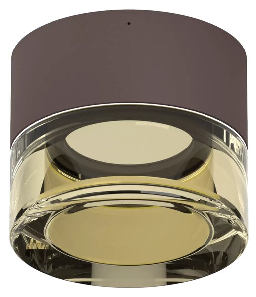 Linealight Nástěnné/stropní LED osvětlení Horus Convex, pr.12,6cm, 11W, CRI90, IP65 Barva skla: Kouřová, Barva montury: Šedá