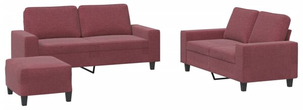 3dílná sedací souprava vínová textil 3201896
