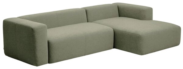 Kave Home Zelená rohová pohovka Blok 300 cm, pravá
