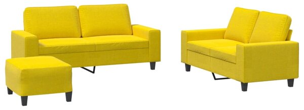 3dílná sedací souprava světle žlutá textil 3201895