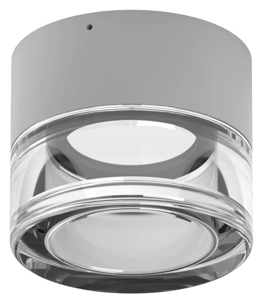 Linealight Nástěnné/stropní LED osvětlení Horus Convex, pr.12,6cm, 11W, CRI90, IP65 Barva skla: Kouřová, Barva montury: Šedá