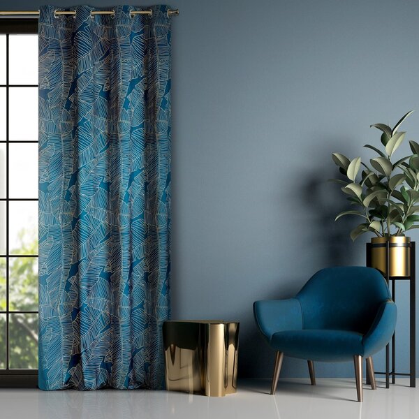 ZATEMŇOVACÍ ZÁVĚS NA KROUŽCÍCH LIMITED COLLECTION MUSA2 140X250 CM TMAVĚMODRÁ