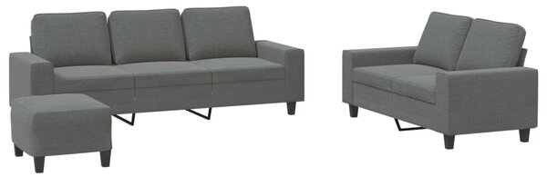 3dílná sedací souprava tmavě šedá textil 3201907