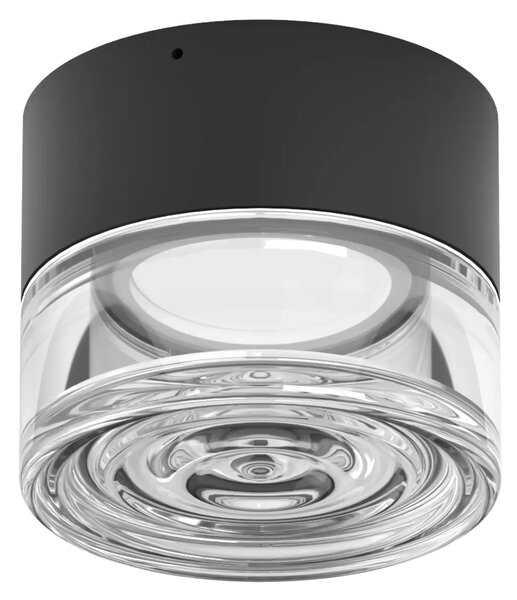 Linealight Nástěnné/stropní LED osvětlení Horus Concentric, pr.12,6cm, 11W, CRI90, IP65 Barva skla: Kouřová, Barva montury: Černá