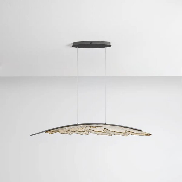 Nova Luce Šedohnědé skleněné závěsné LED světlo Amado 131 cm