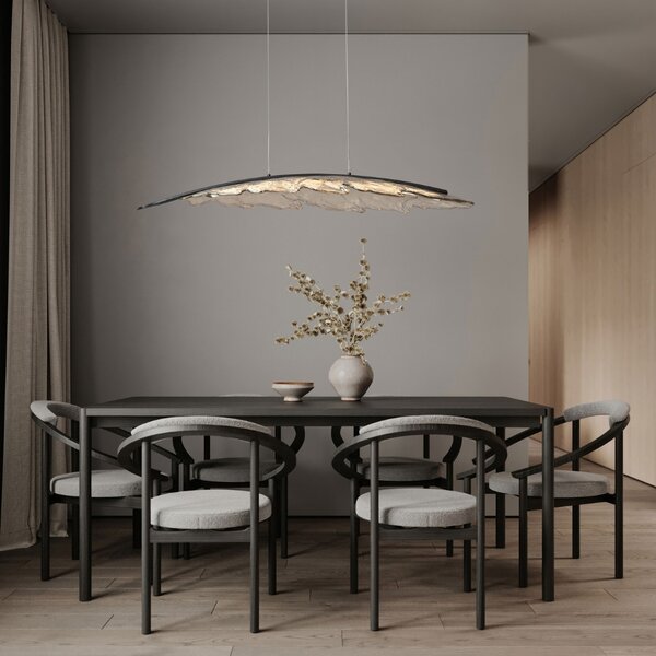 Nova Luce Šedohnědé skleněné závěsné LED světlo Amado 131 cm