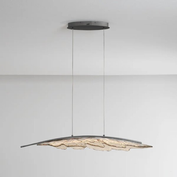 Nova Luce Šedohnědé skleněné závěsné LED světlo Amado 104 cm