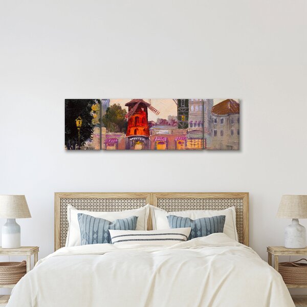 Obraz - Moulin rouge, Paříž, Francie (170x50 cm)
