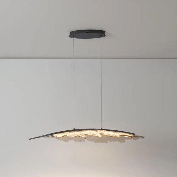 Nova Luce Šedohnědé skleněné závěsné LED světlo Amado 104 cm
