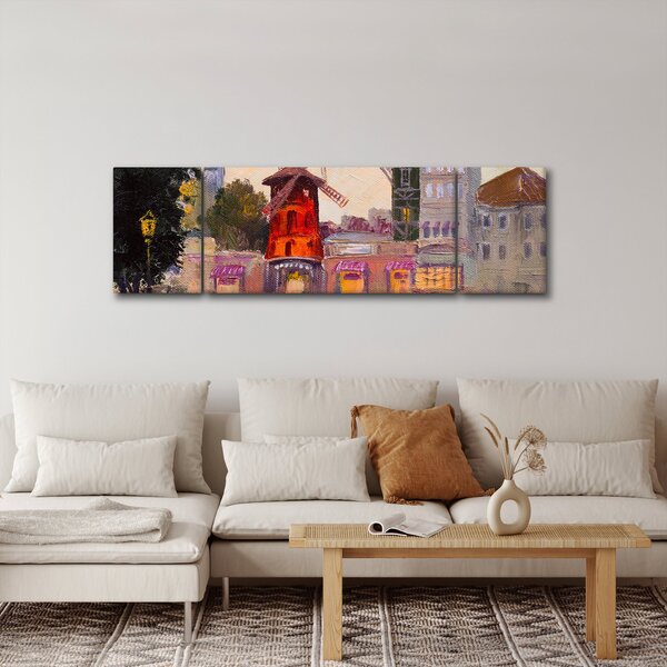 Obraz - Moulin rouge, Paříž, Francie (170x50 cm)