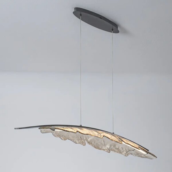 Nova Luce Šedohnědé skleněné závěsné LED světlo Amado 131 cm