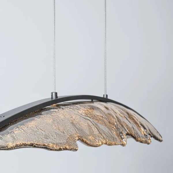 Nova Luce Šedohnědé skleněné závěsné LED světlo Amado 131 cm