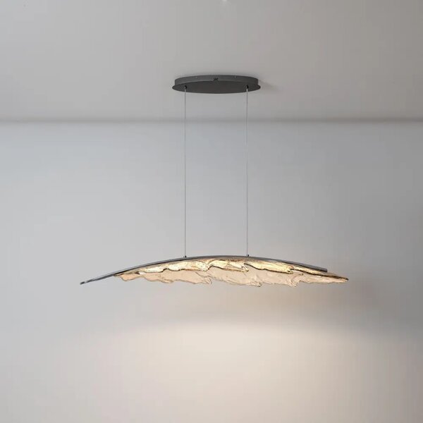 Nova Luce Šedohnědé skleněné závěsné LED světlo Amado 131 cm