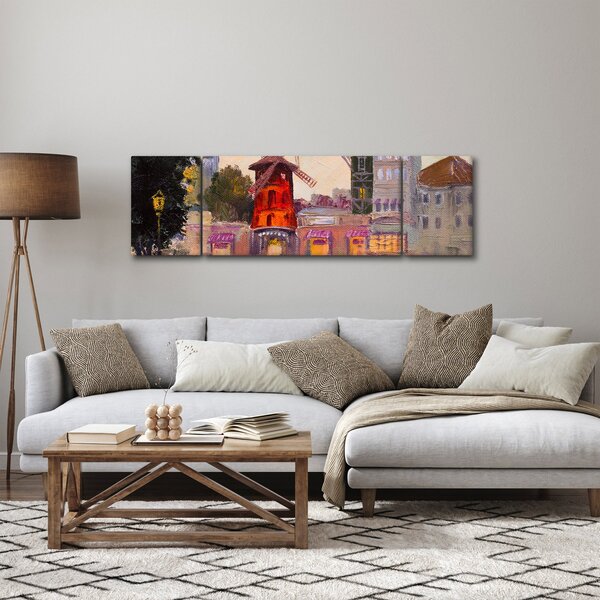 Obraz - Moulin rouge, Paříž, Francie (170x50 cm)